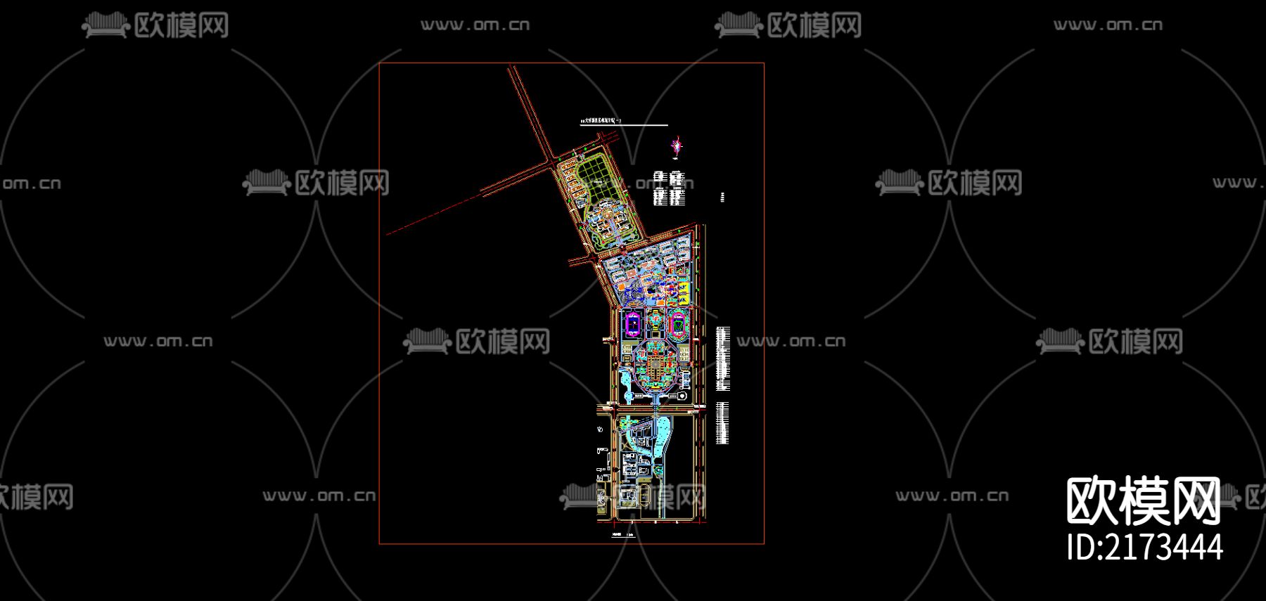 某大学规划图CAD施工图下载（渲染图3）
