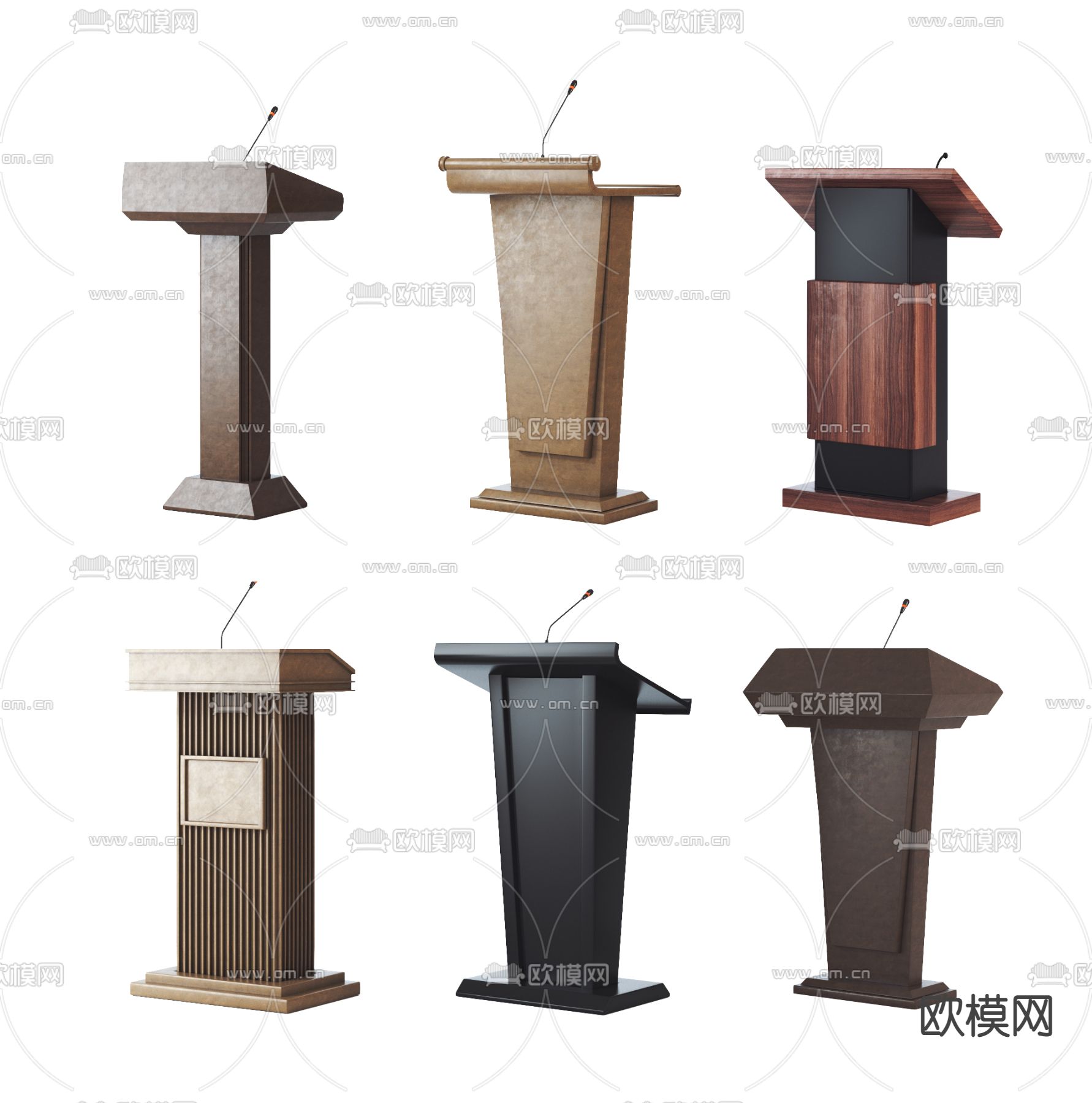 现代演讲台迎宾台3d模型下载