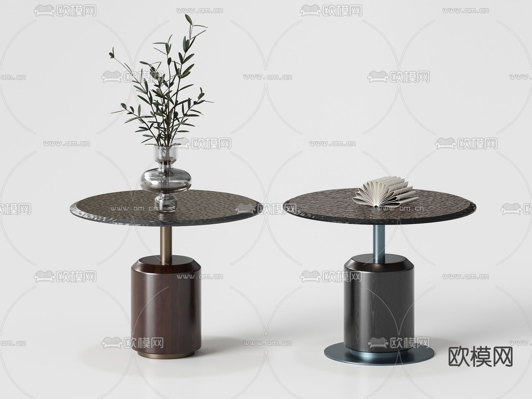 现代轻奢边几圆几3d模型下载