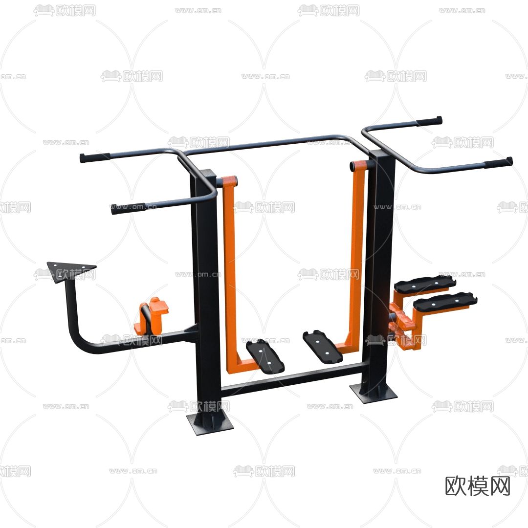现代户外运功健身器材3d模型下载（渲染图2）