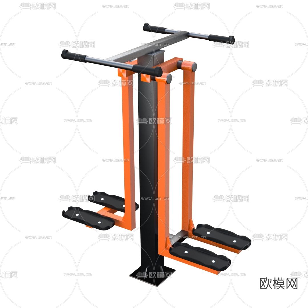 现代户外运功健身器材3d模型下载（渲染图1）