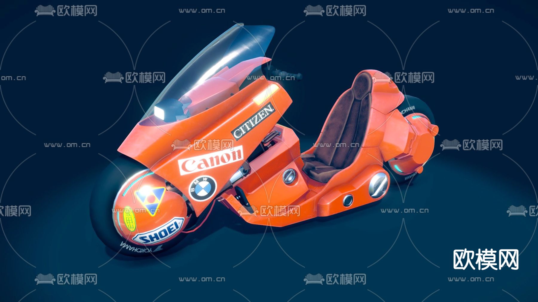 后现代摩托车3d模型下载