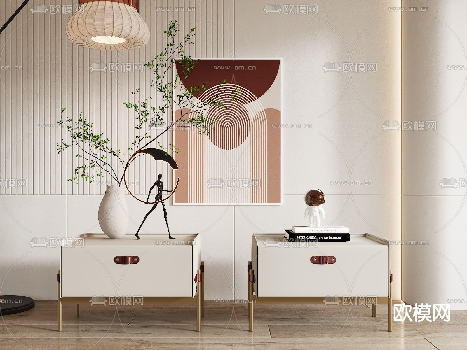 现代床头柜3d模型下载