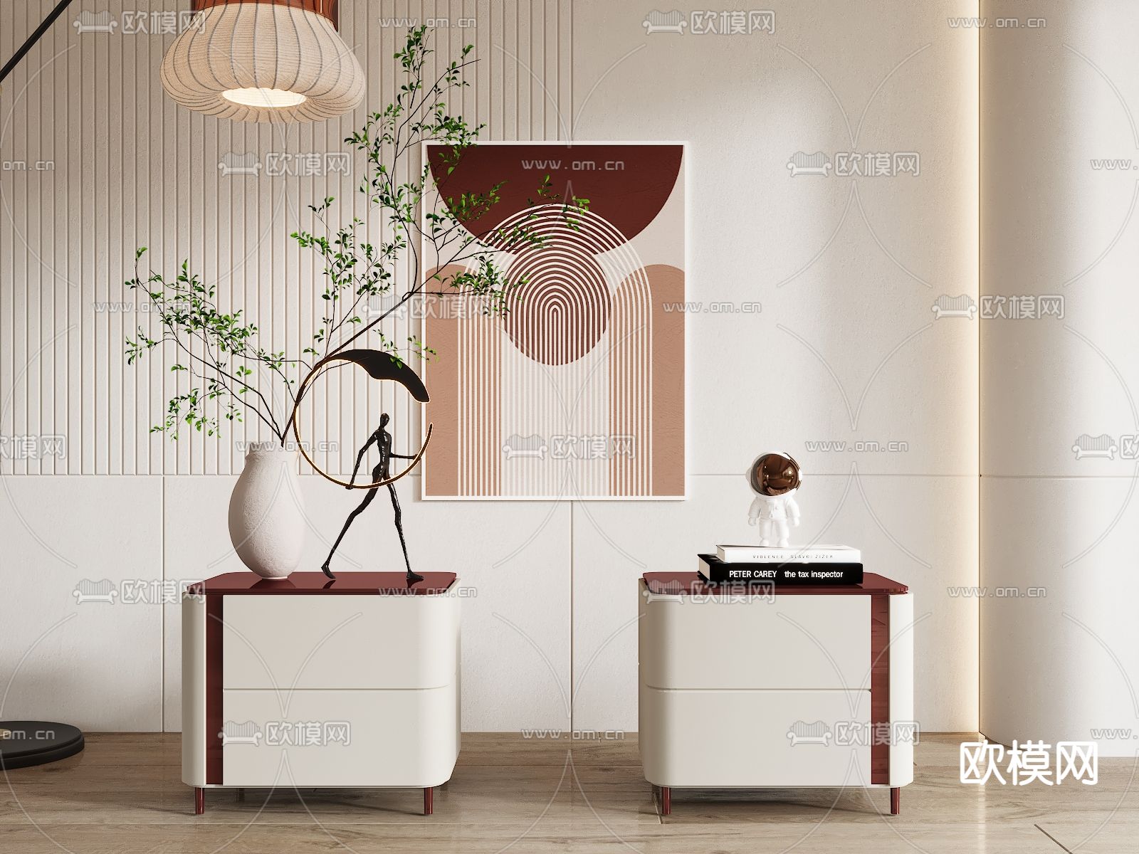 现代床头柜3d模型下载