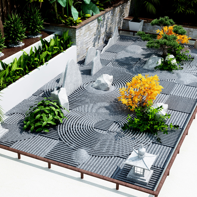 别墅庭院花园3d模型