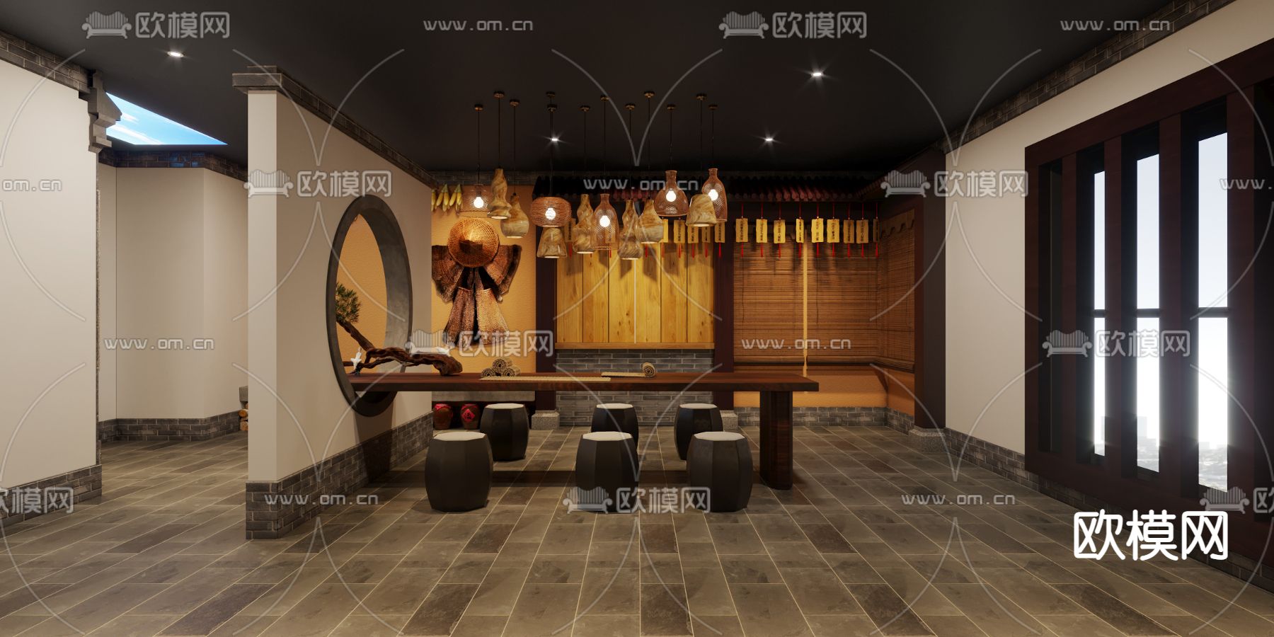 中式剧本杀3d模型下载（渲染图2）