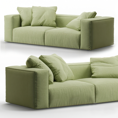 mops architecture studio设计 现代绿色布艺双人沙发3d模型
