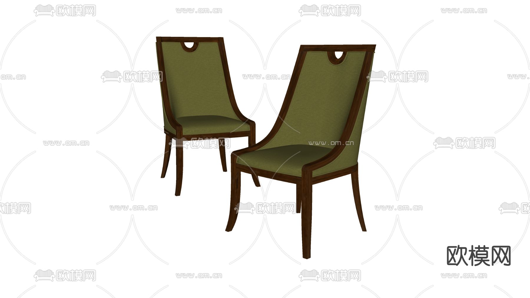 美式单椅su模型下载（渲染图1）