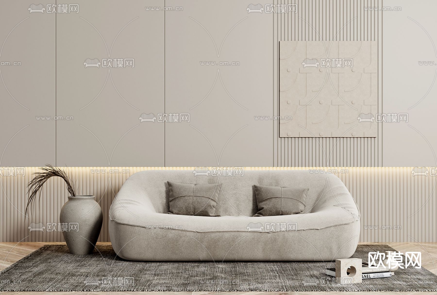 现代懒人沙发双人沙发3d模型下载