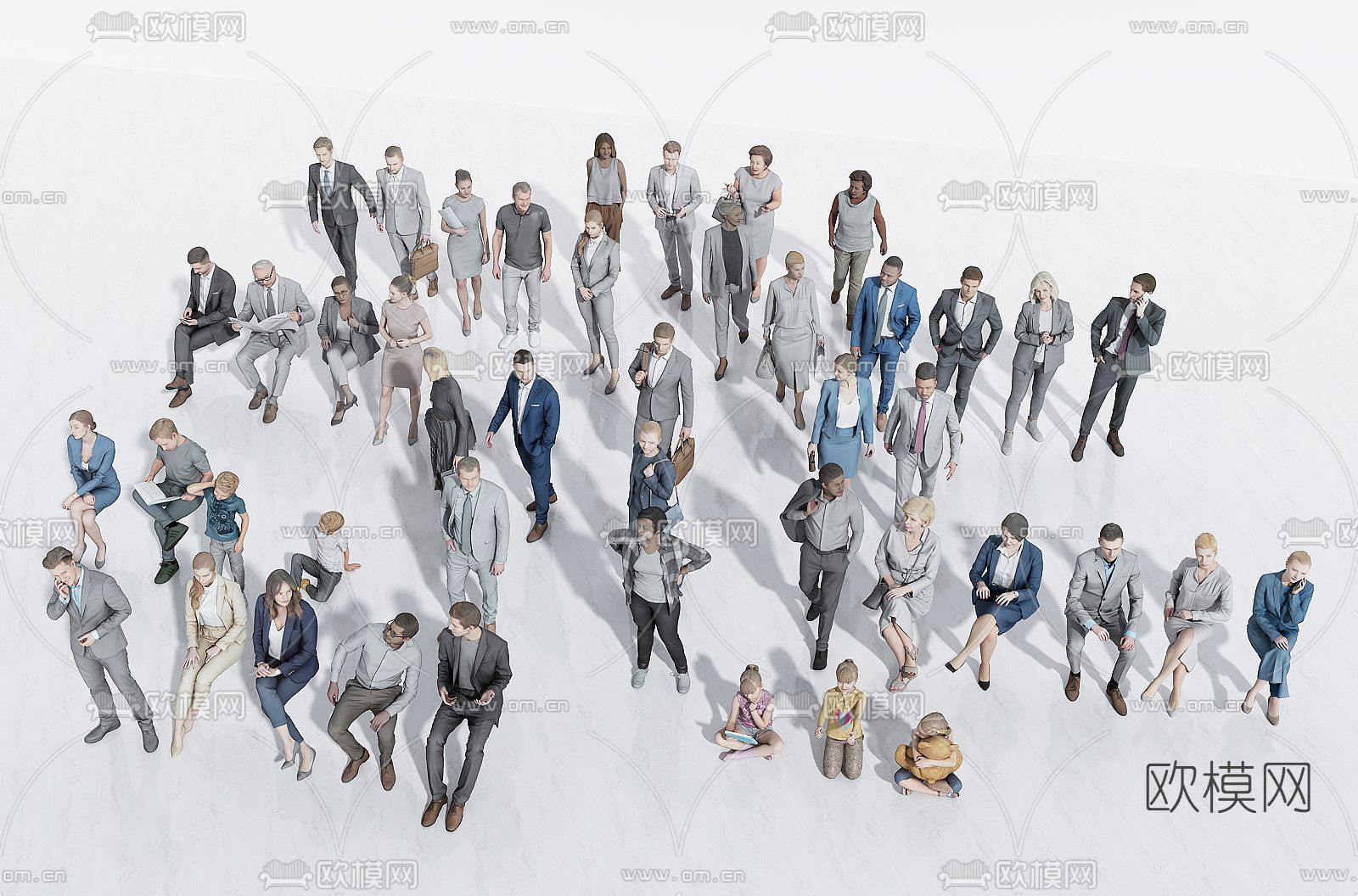 现代商务人士3d模型下载