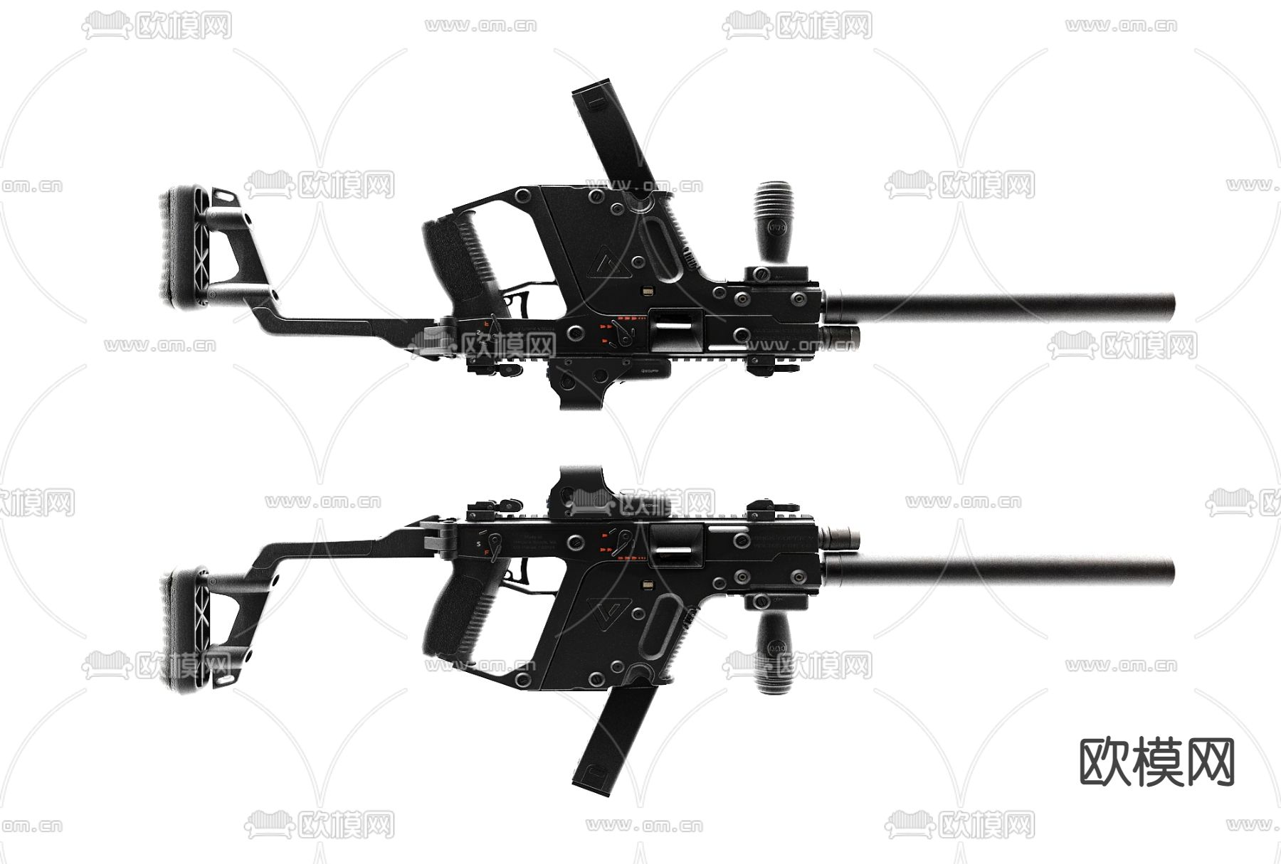 现代布枪3d模型下载