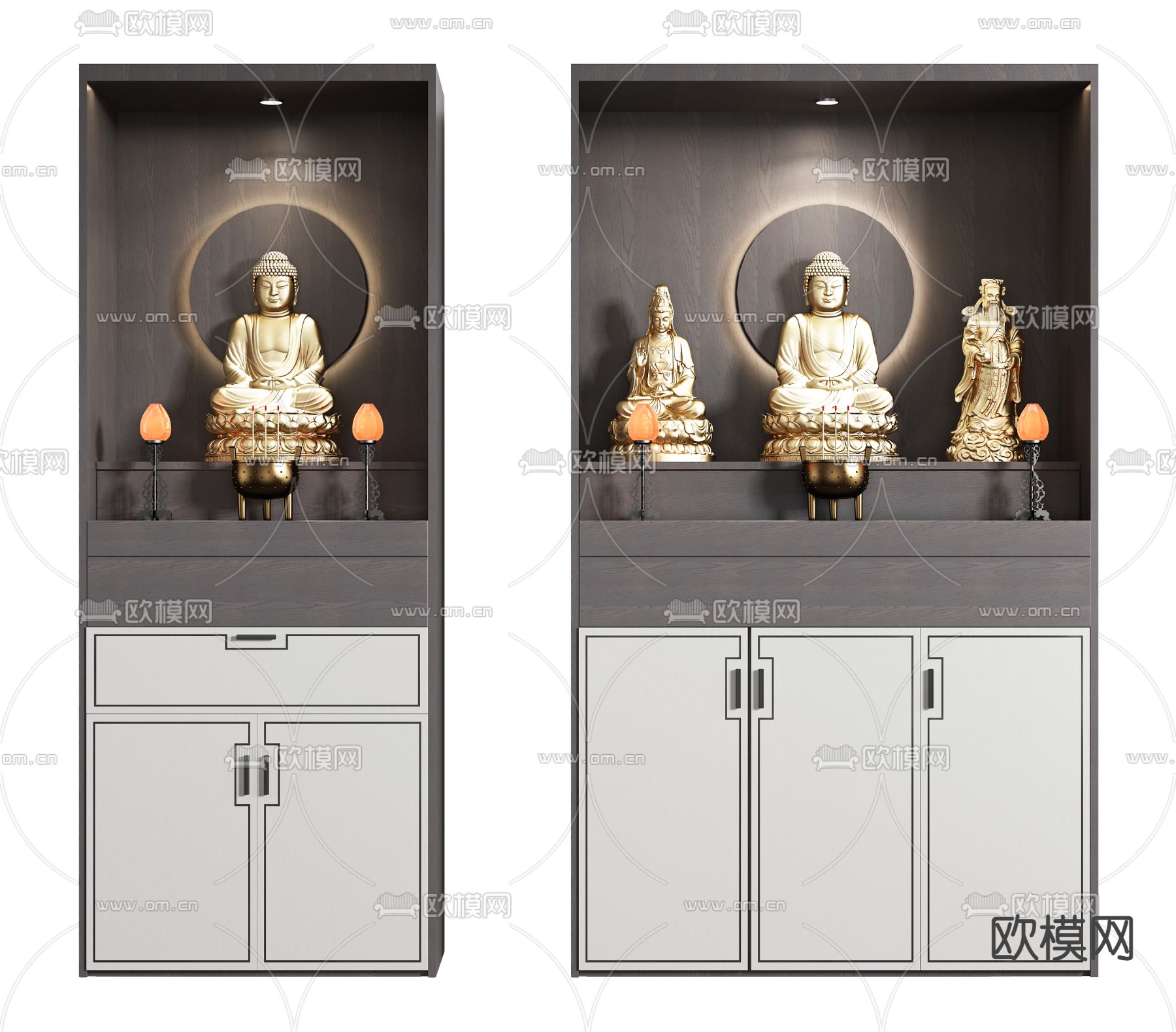 新中式佛龛神龛3d模型下载