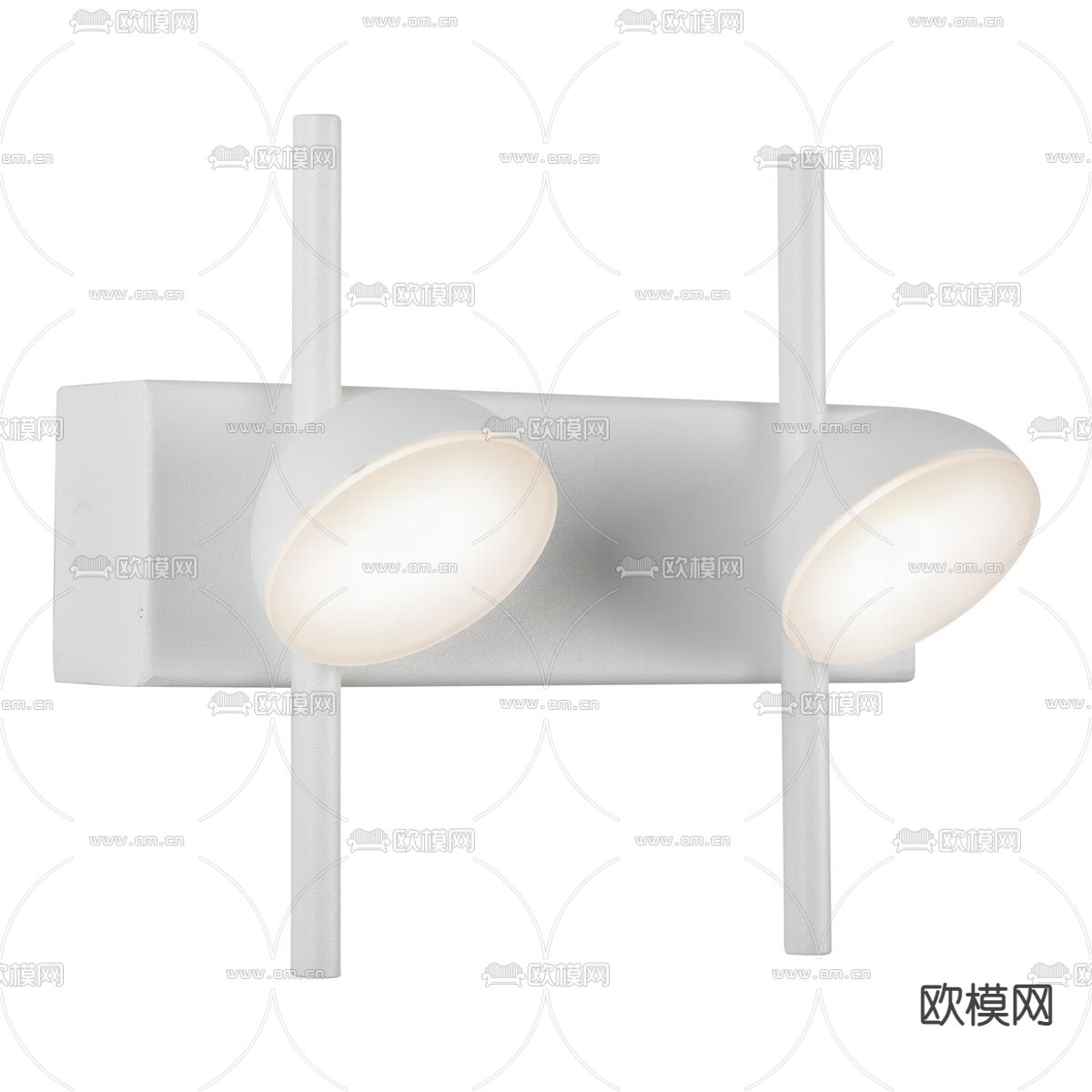 现代MANTR双头壁灯3d模型下载（渲染图1）