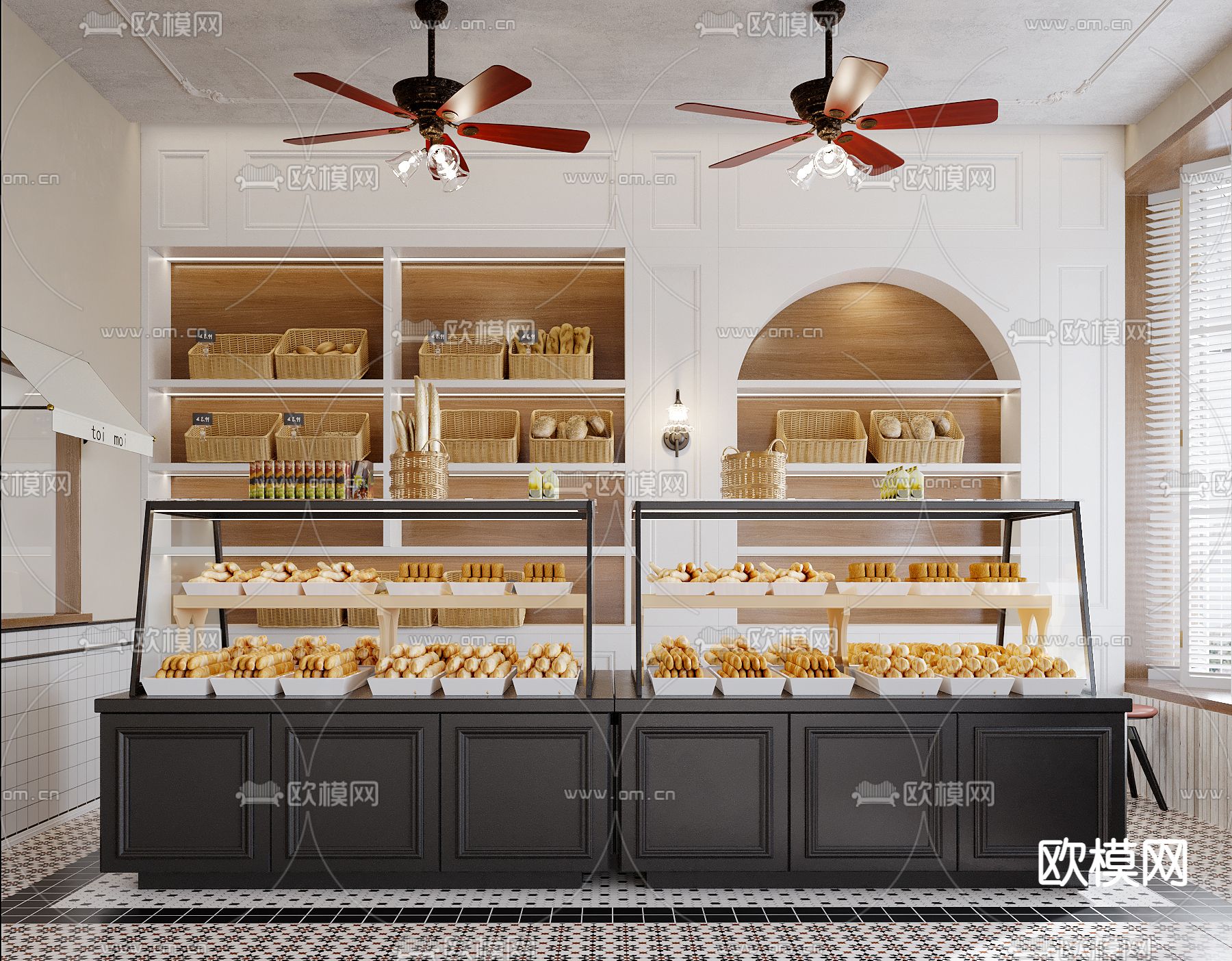 简欧甜品面包店3d模型下载