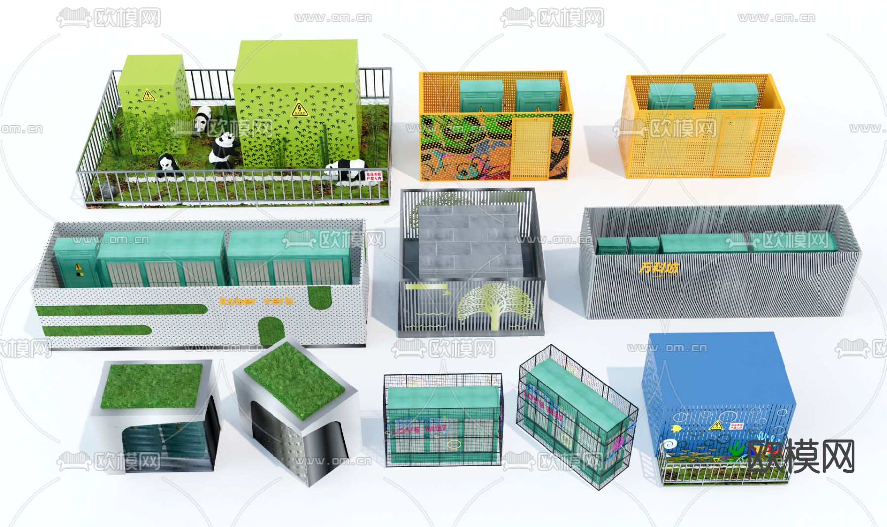 现代工业配电箱su模型下载（渲染图1）