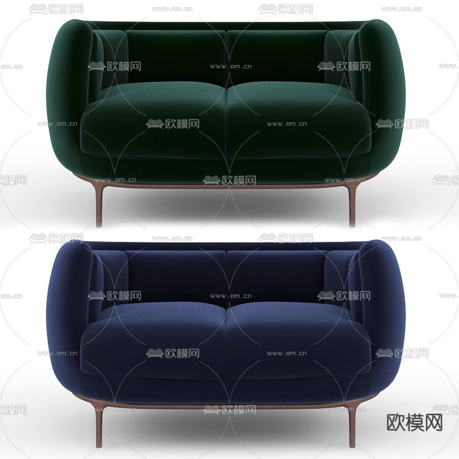 现代布艺单人沙发3d模型下载