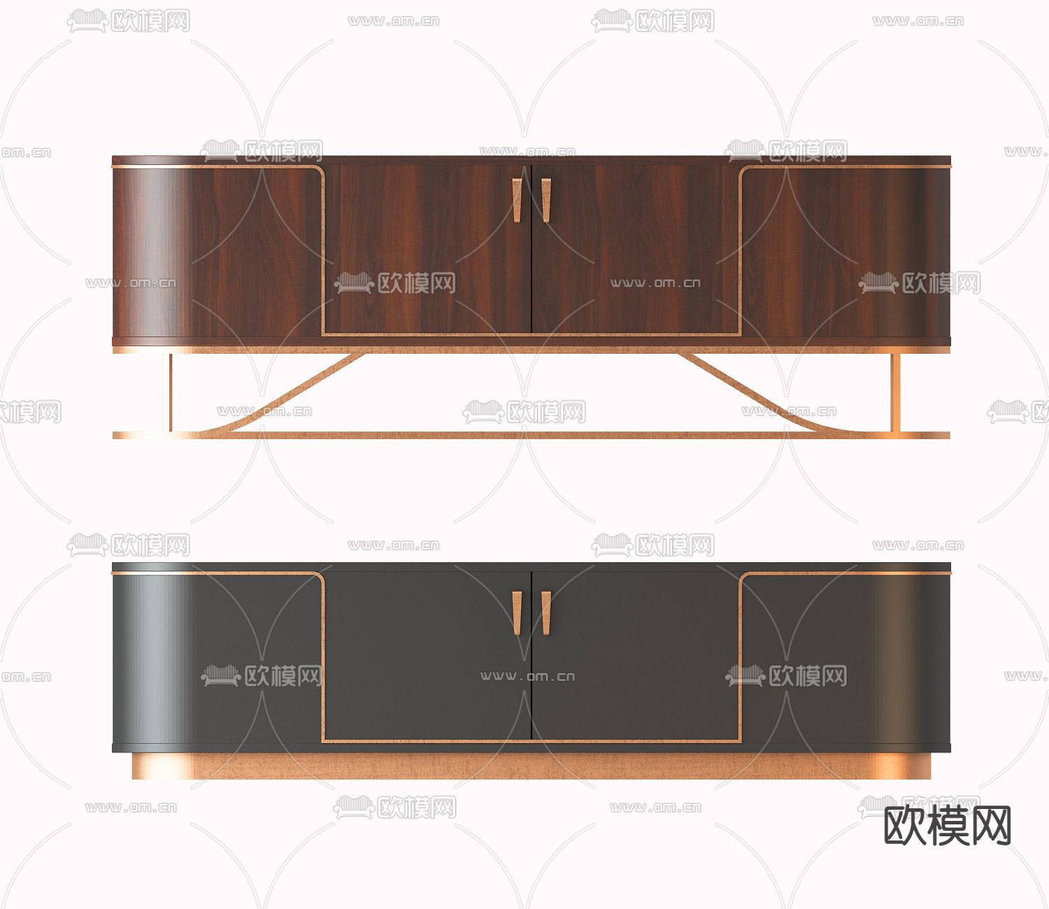 现代轻奢高脚电视柜3d模型下载