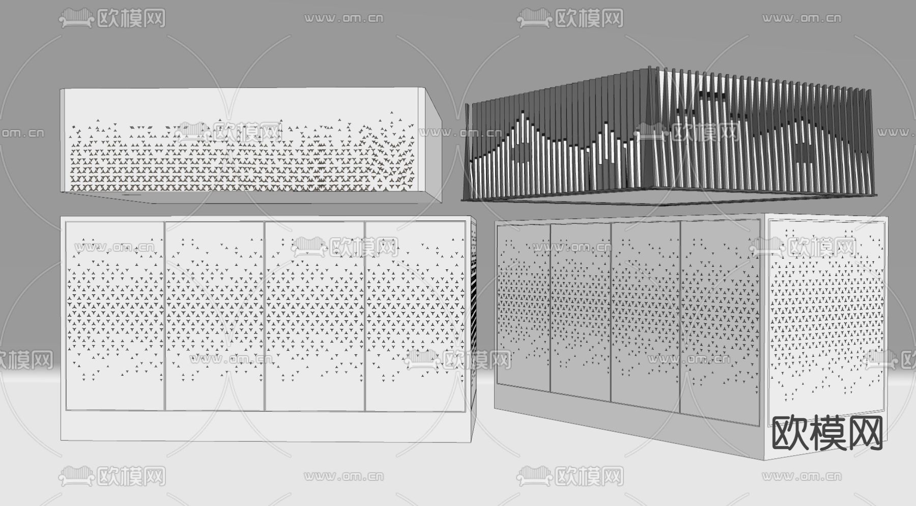 现代工业电箱围栏su模型下载（渲染图2）