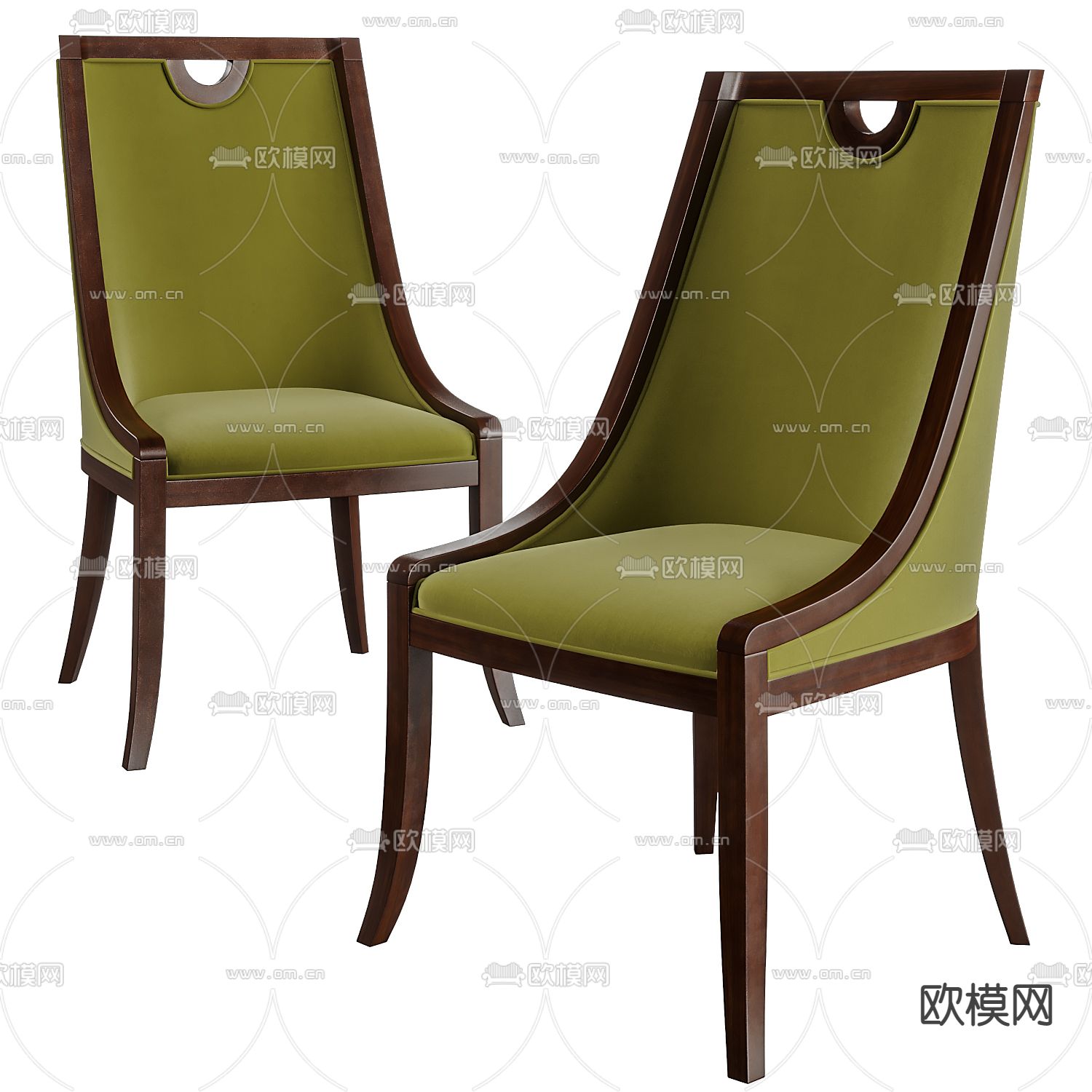 美式单椅su模型下载（渲染图2）