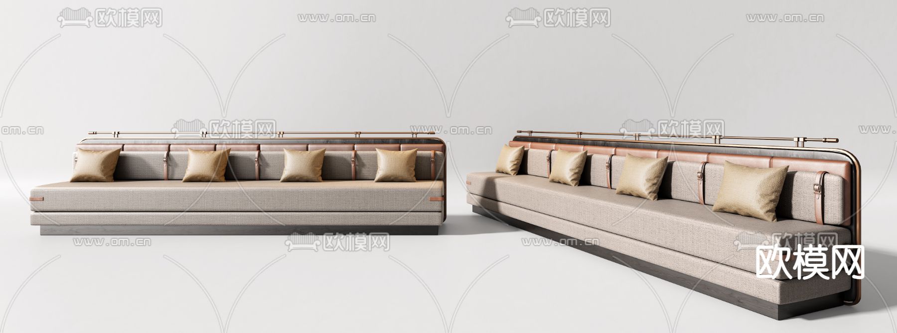 现代卡座多人沙发su模型下载（渲染图4）