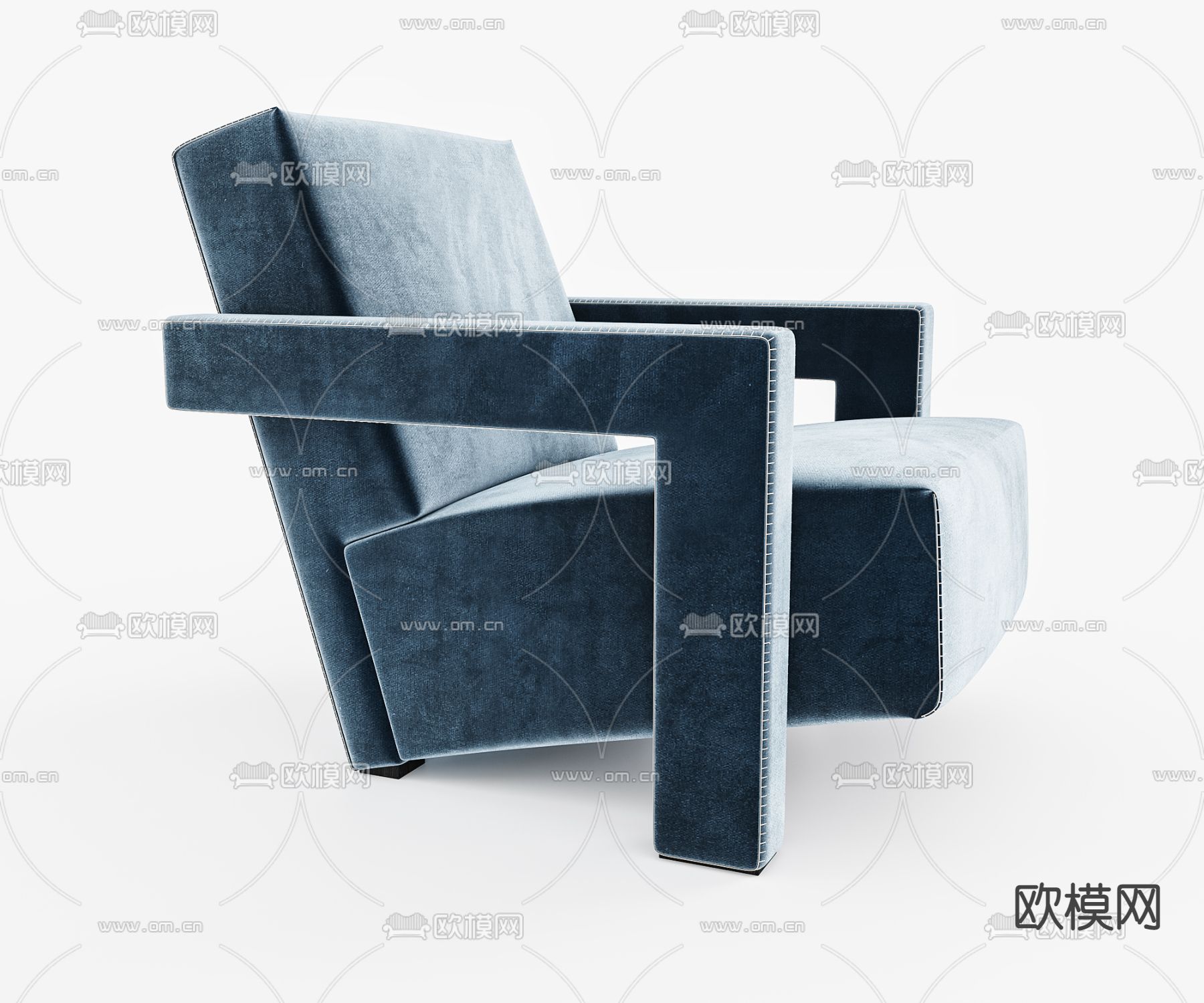 Cassina 单人扶手沙发3d模型下载（渲染图1）