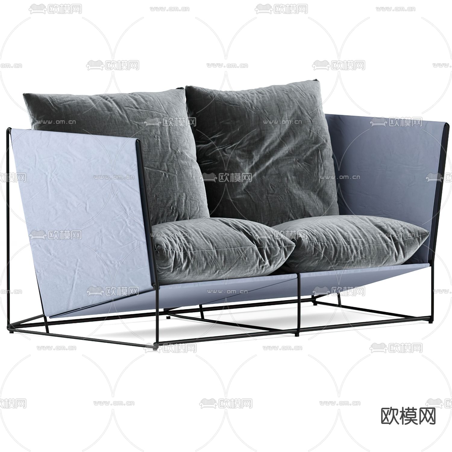 Lema 蓝色双人沙发3d模型下载（渲染图1）