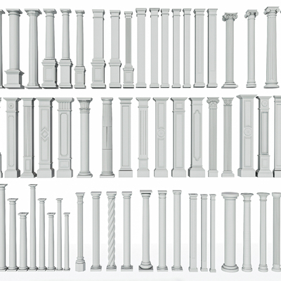  欧式罗马柱su模型 