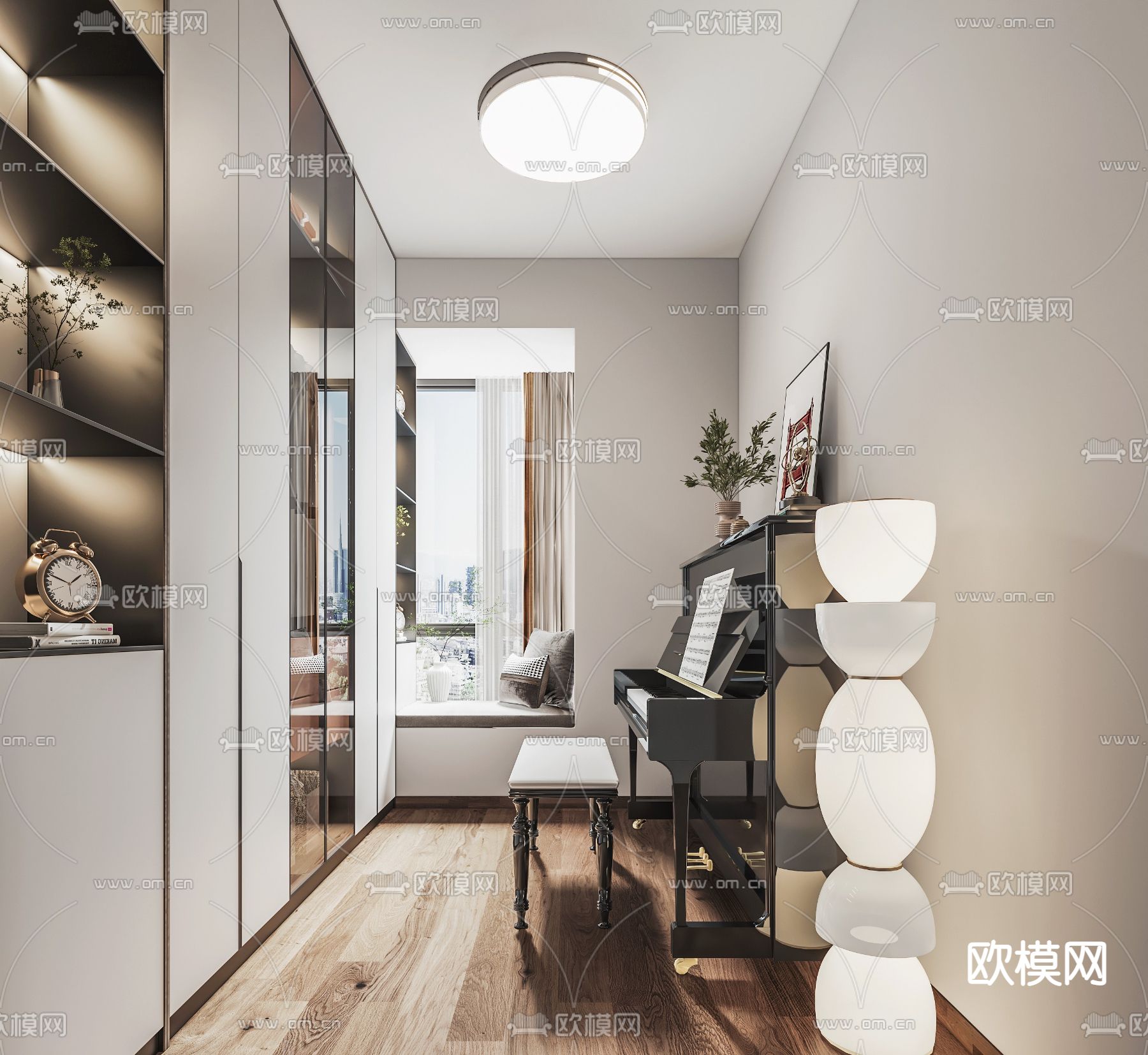 现代轻奢衣帽间3d模型下载