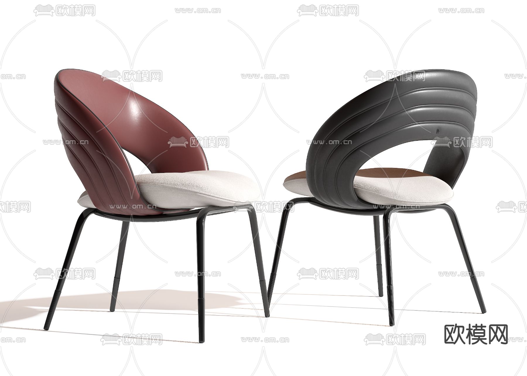现代单椅餐椅su模型下载（渲染图1）
