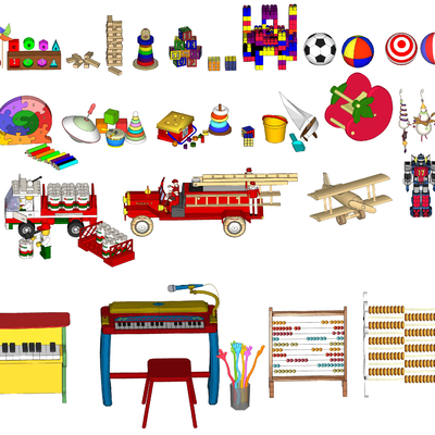  现代儿童玩具su模型 