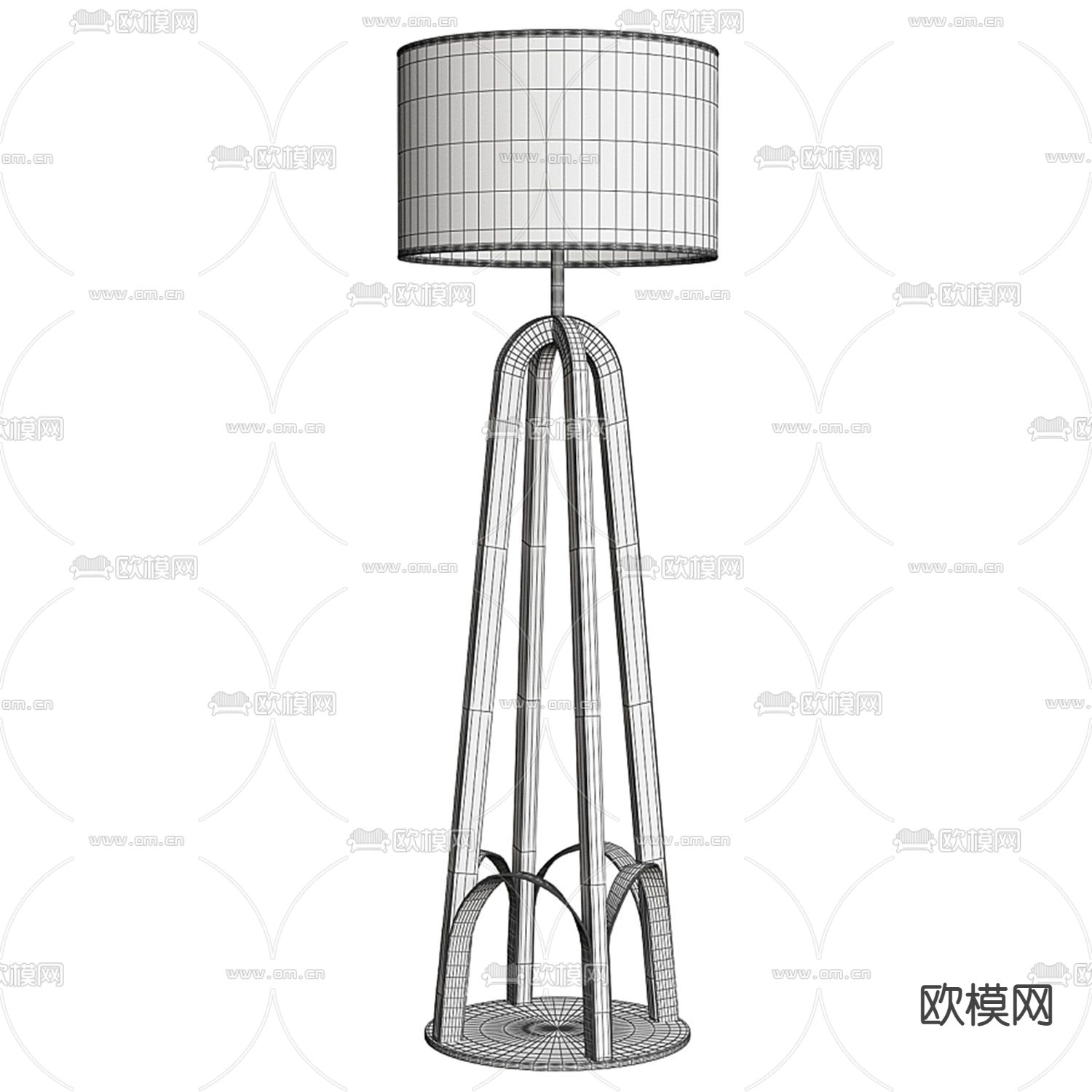 现代轻奢落地灯3d模型下载（渲染图3）