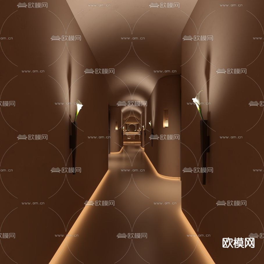 侘寂走廊过道3d模型下载