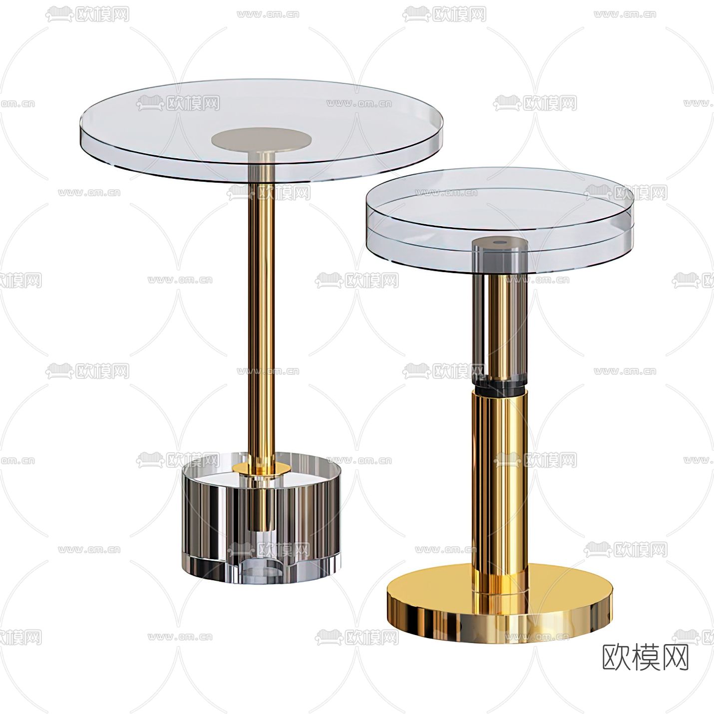 现代轻奢边几角几3d模型