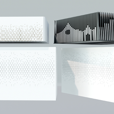  现代工业电箱围栏su模型 