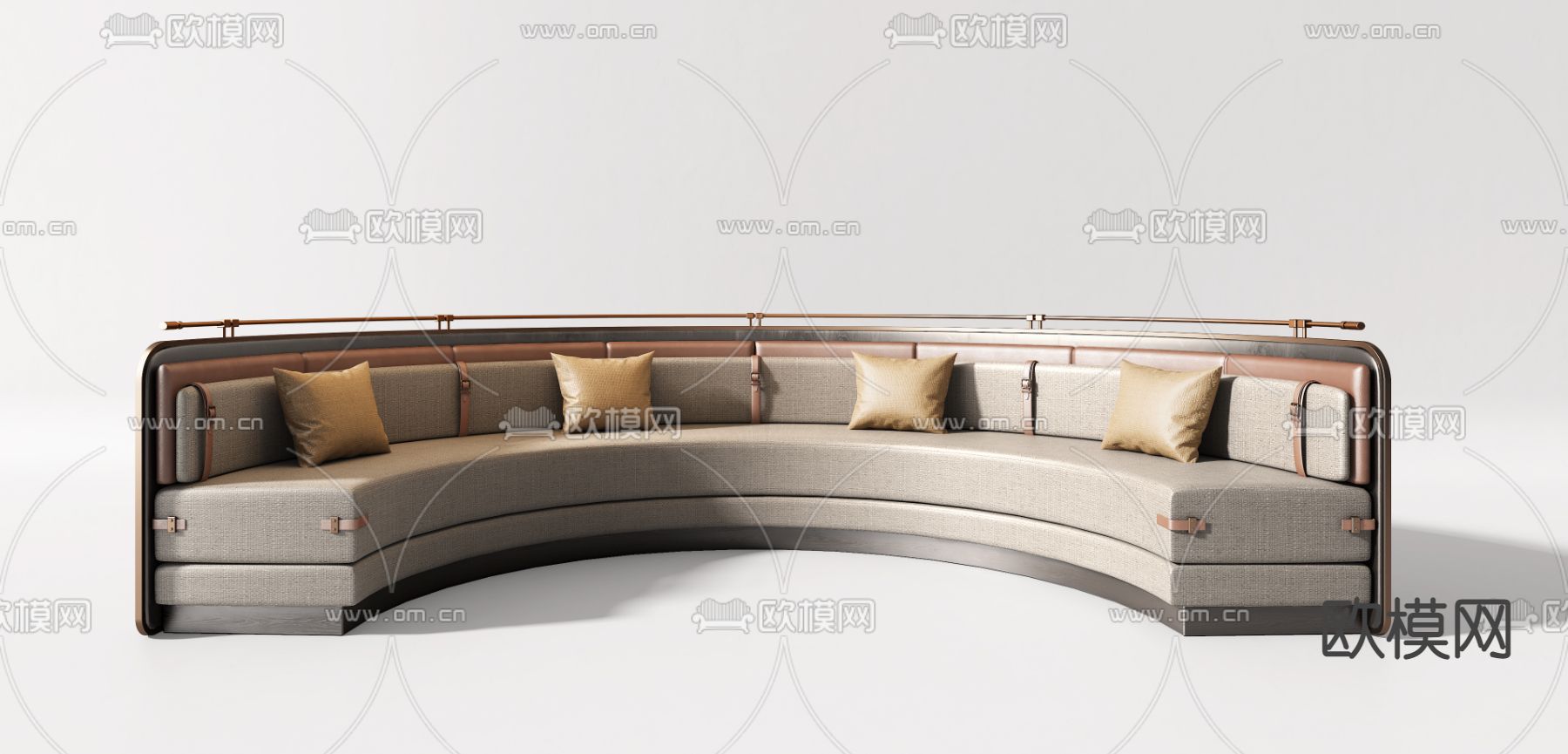 现代卡座多人沙发su模型下载（渲染图3）