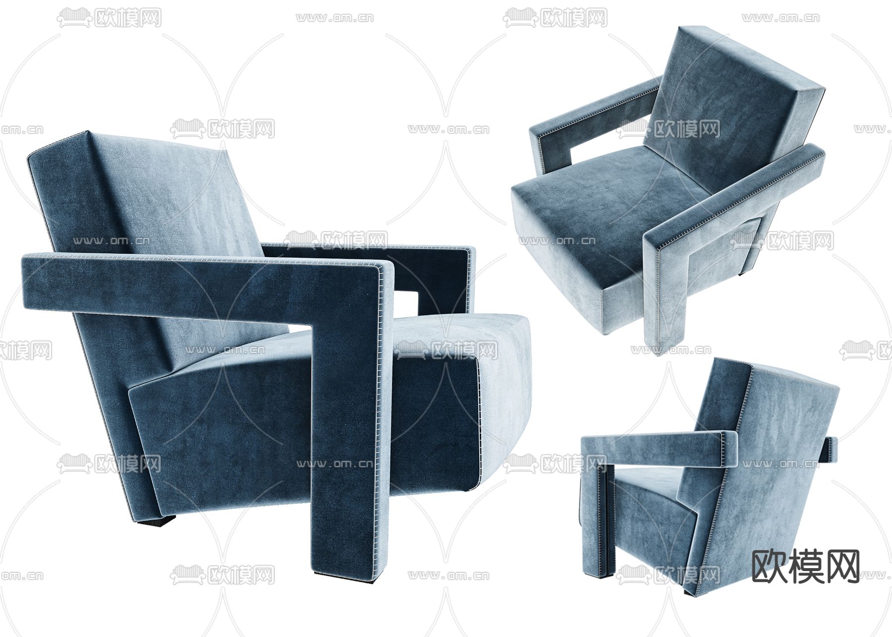 Cassina 单人扶手沙发3d模型下载（渲染图3）