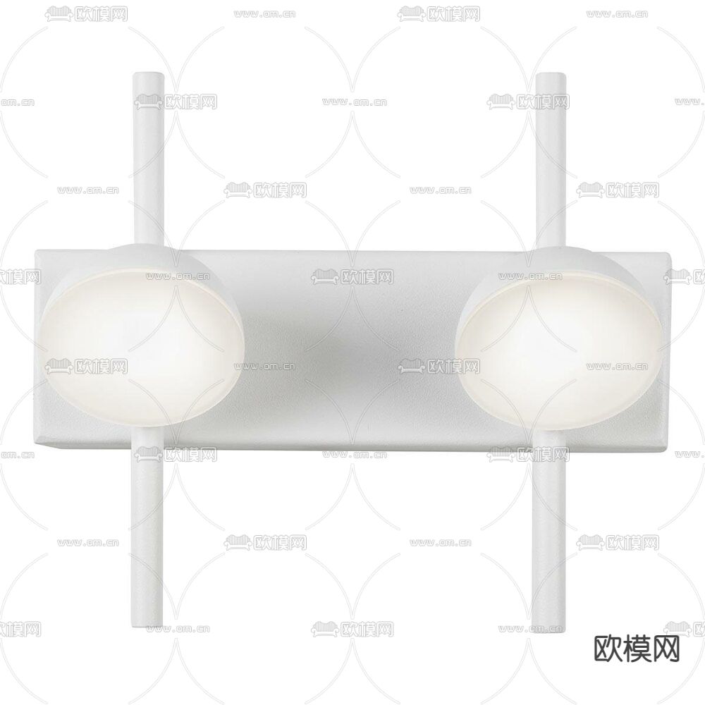 现代MANTR双头壁灯3d模型下载（渲染图3）