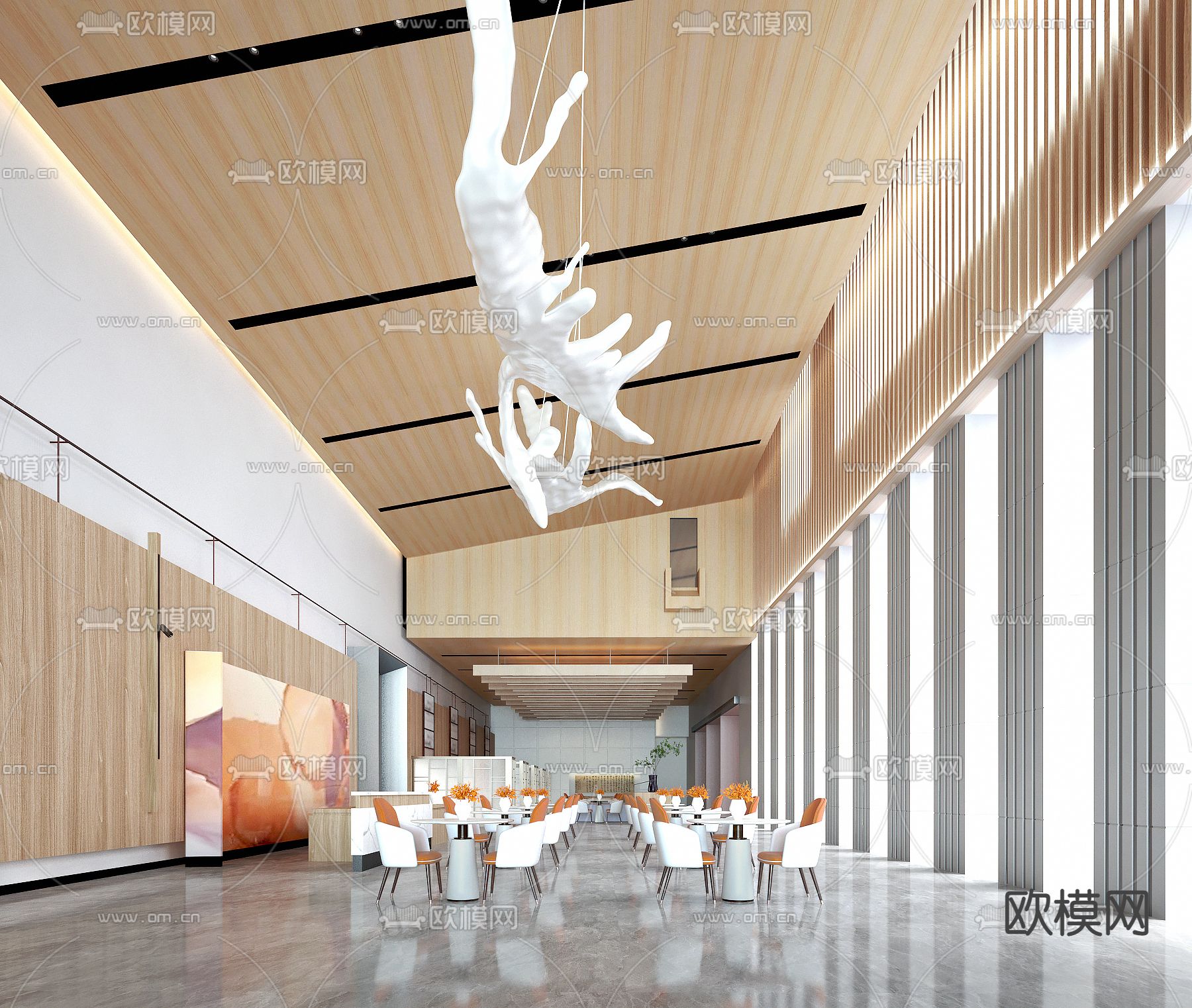 力思国际 现代售楼处洽谈区3d模型