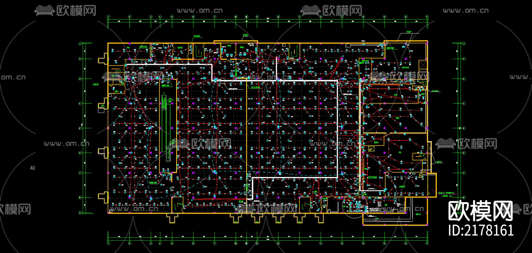商场消防地下cad施工图下载
