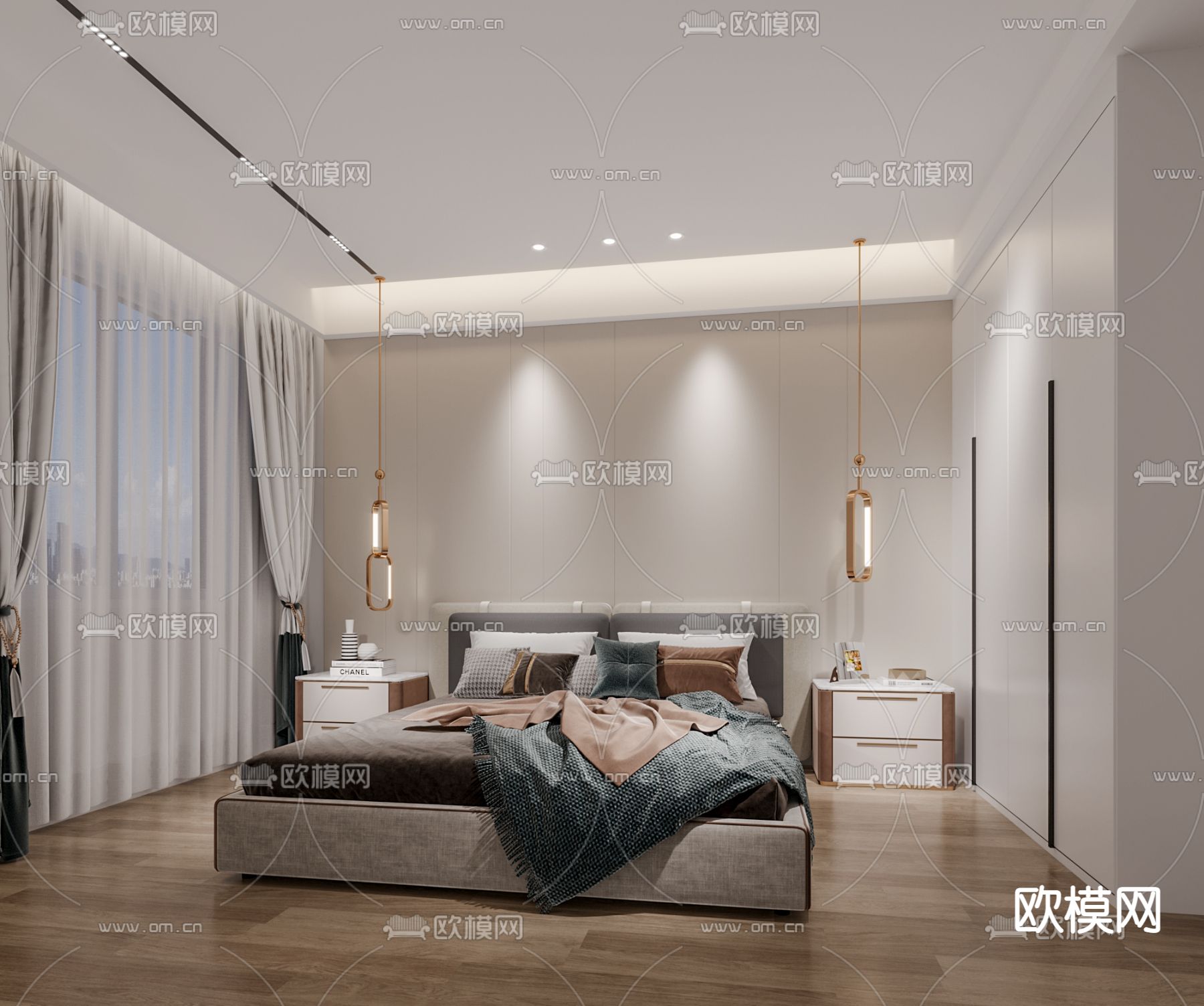 现代卧室免费3d模型下载