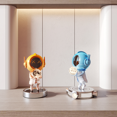  现代星际潮玩雕塑su模型 