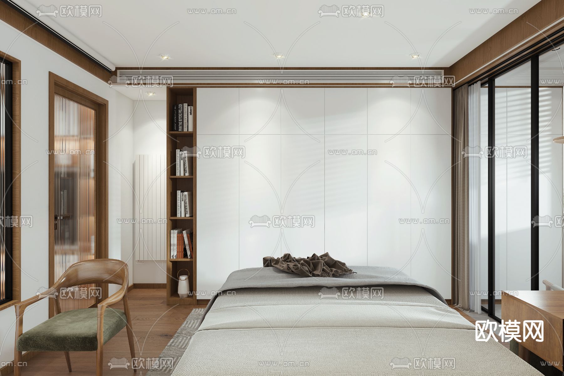 日式卧室主人房3d模型下载（渲染图2）