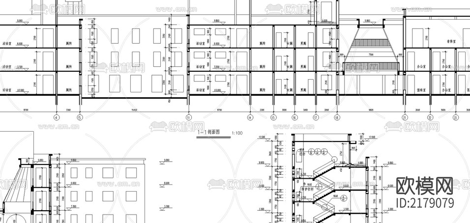 幼兒園cad施工圖下載(渲染圖2)