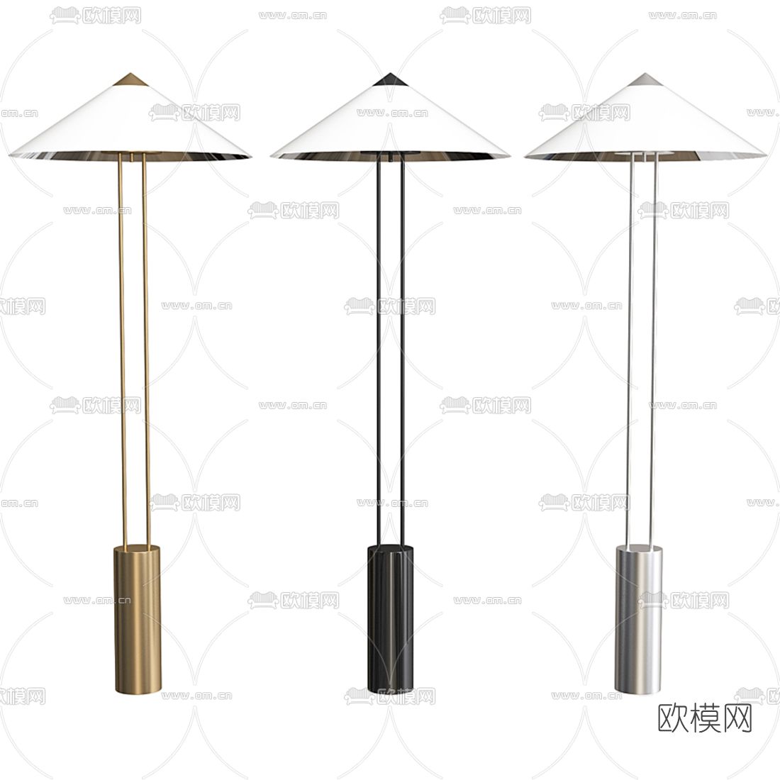 现代落地灯3d模型下载（渲染图1）