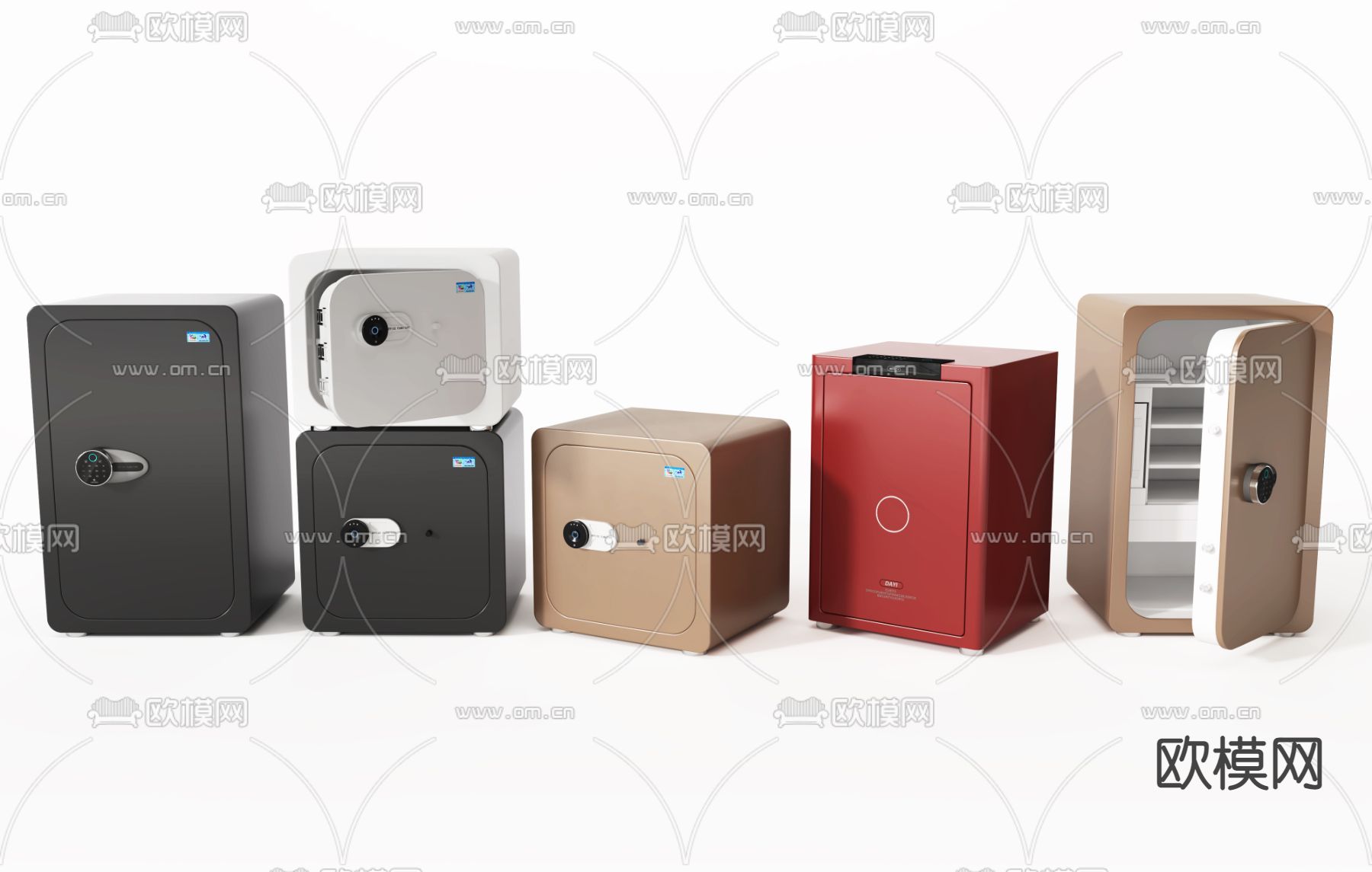 现代保险柜保险箱su模型下载（渲染图1）