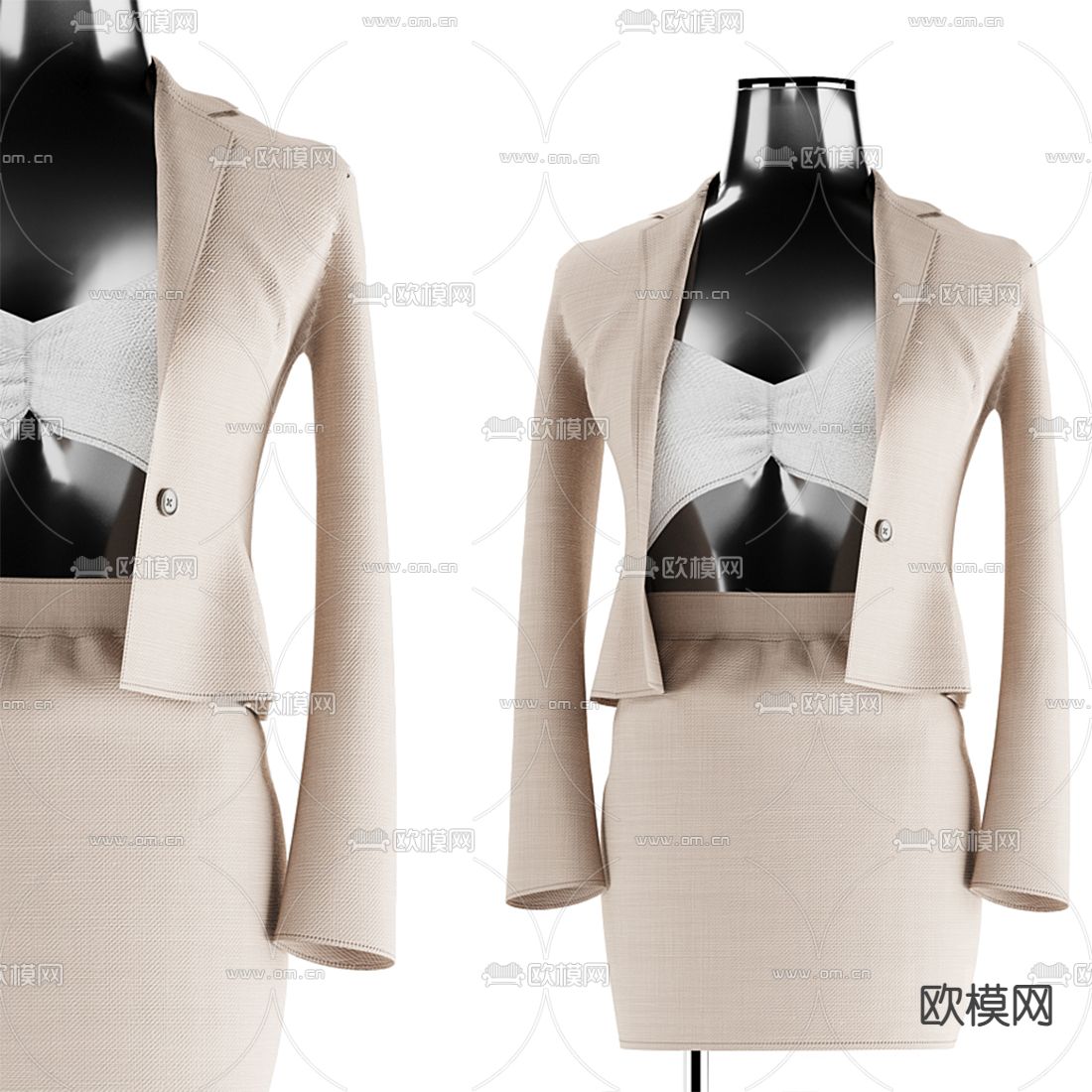 现代女士服装衣架3d模型下载（渲染图4）