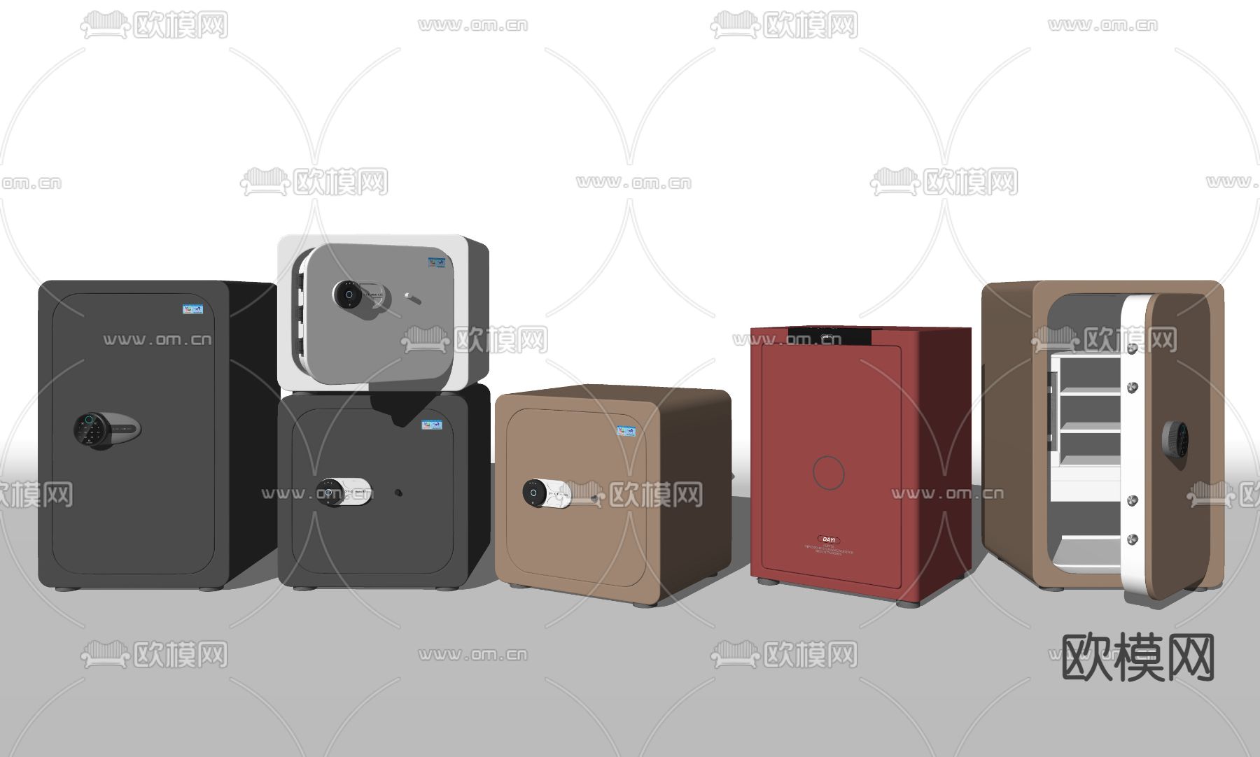 现代保险柜保险箱su模型下载（渲染图2）