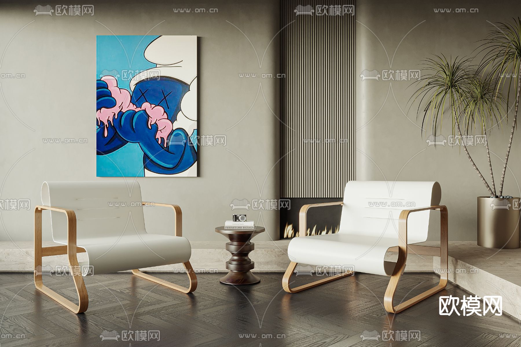 现代塑料休闲椅3d模型下载