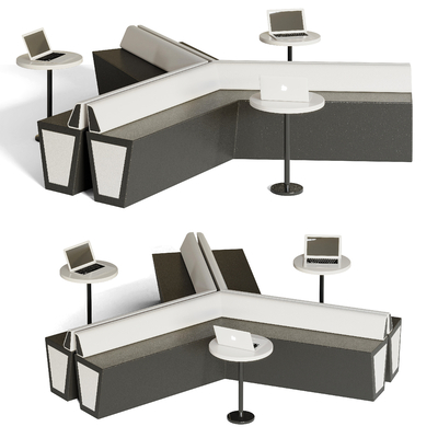  现代卡座多人沙发su模型 