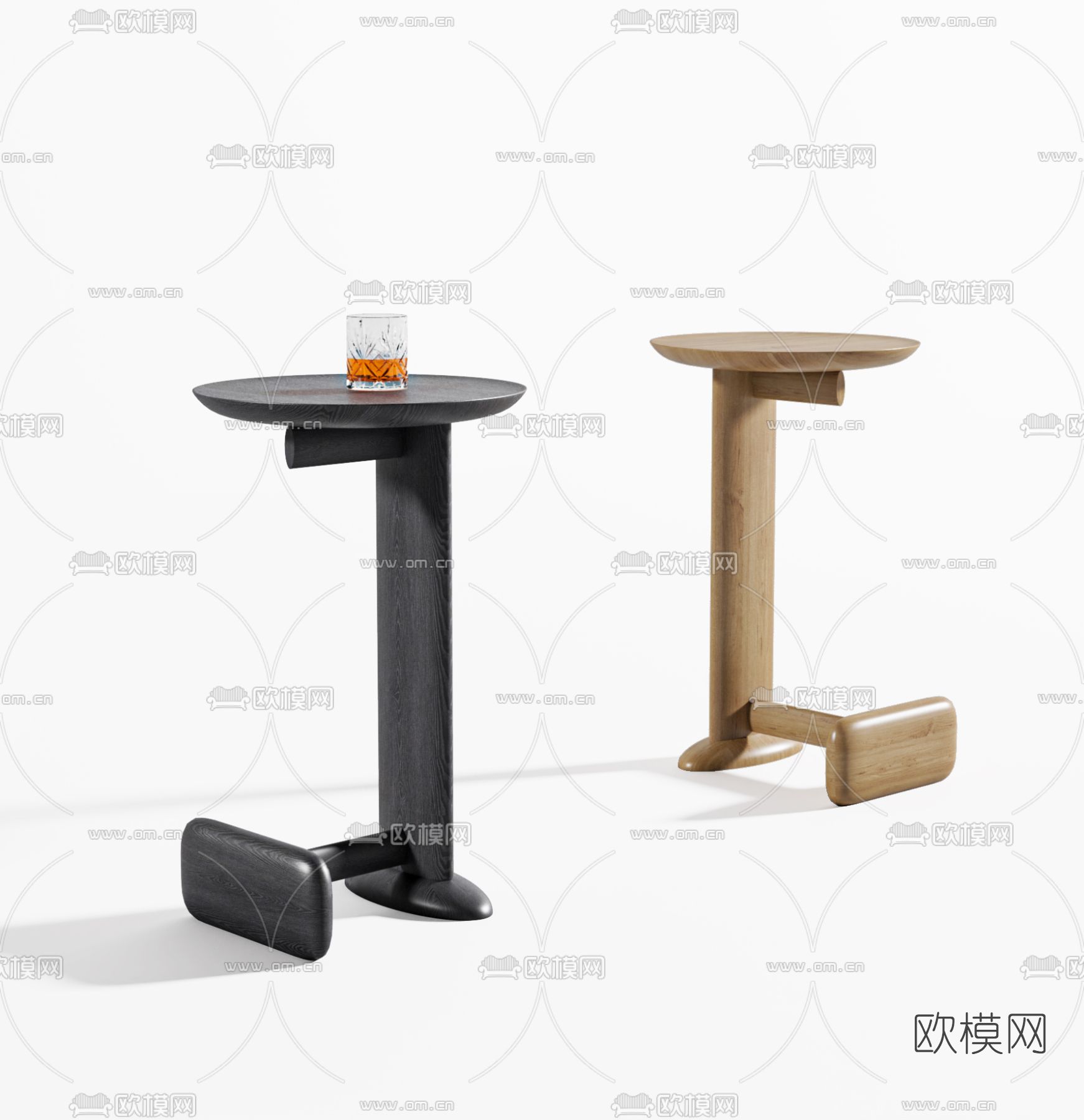 北欧边几角几3d模型下载